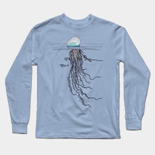 Portuguese Man O War-blue Long Sleeve T-Shirt